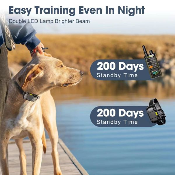 Eco-Friendly Remote Dog Training Collar Fashionable Waterproof Electric Guard Shock Stylish Nylon Plastic Pet Training Supplies