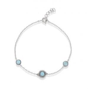 Adjustable Dominica Genuine Larimar Silver Cuff Bracelet For Teenage Jewelry