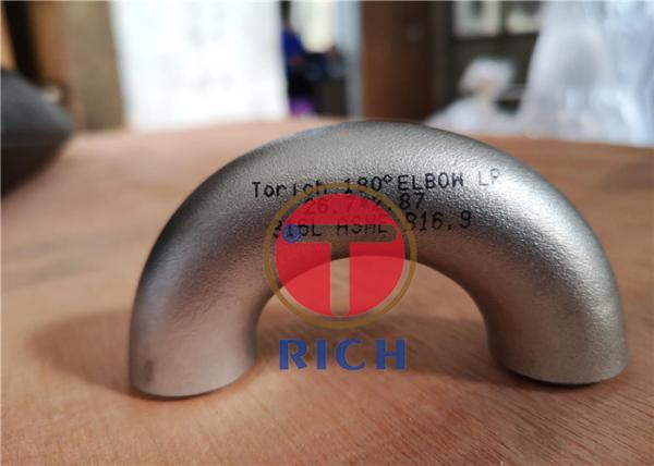 ASME B16.9 316L 304L Pipe Machining Seamless Stainless Steel 180 Degree Elbow