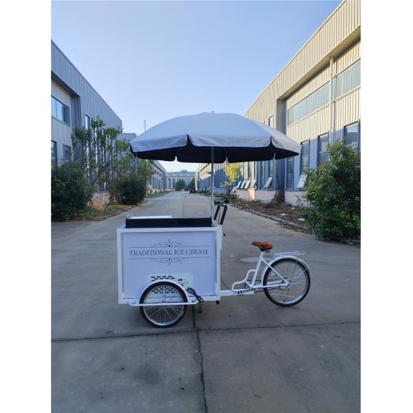 Ice Cream Roll Food Push Cart Bike with Freezer 70kg 220*87*240cmcm