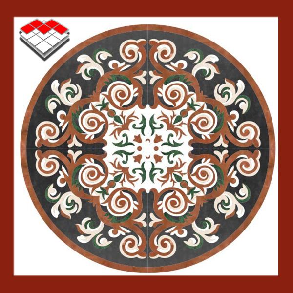 Luxury Palace Design Water Jet Medallion Marble Flooring Tiles Design