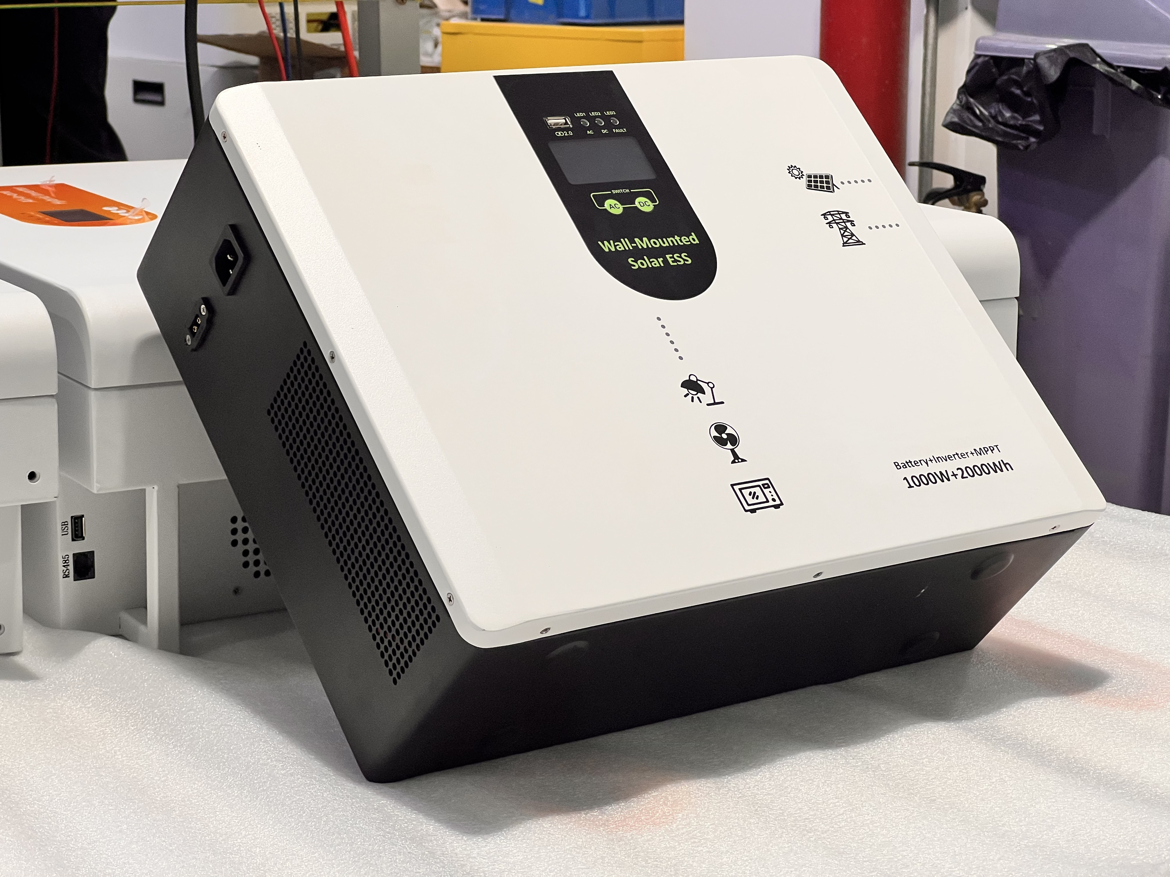 Portable Wall-Mounted Power Supply (AC Input 1KW Max) 6.4V 1KW Inverter + 2KW.H Battery