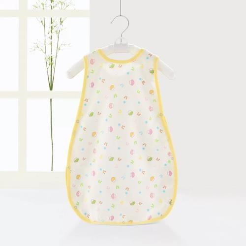 Short Sleeve Cotton Muslin Sleep Sack , Summer Weight Baby Sleeping Bag 2 Layers