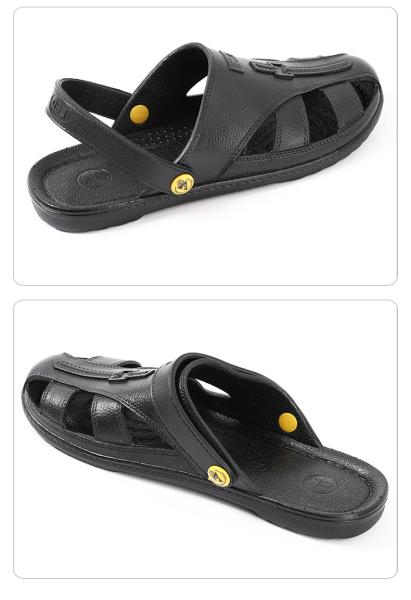 Zapatillas antiestáticas de PVC con diseño cruzado de seis orificios, SPU suave, taller de fábrica de electrónica