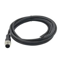 Cabo impermeável do preto de M12 3 Pin Connector Straight Plug Sensor para livrar o conector da extremidade