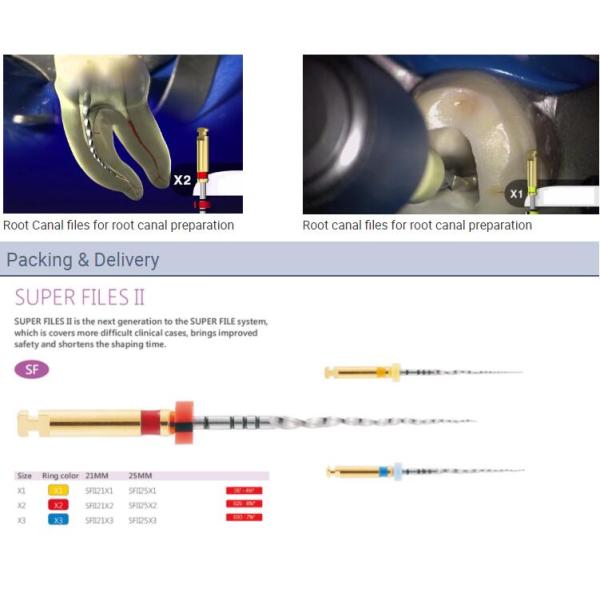 Тип длина файлов С2 повторного лечения корневого канала Нити Эндо роторная 25мм