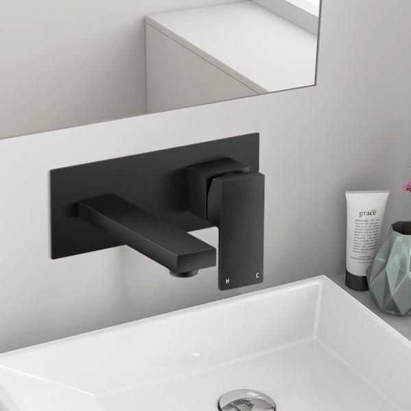 Square Lizhen Simple Bathroom Taps Kitchen Laundry Faucet Wall Mixer Tap Basin Faucet Sink