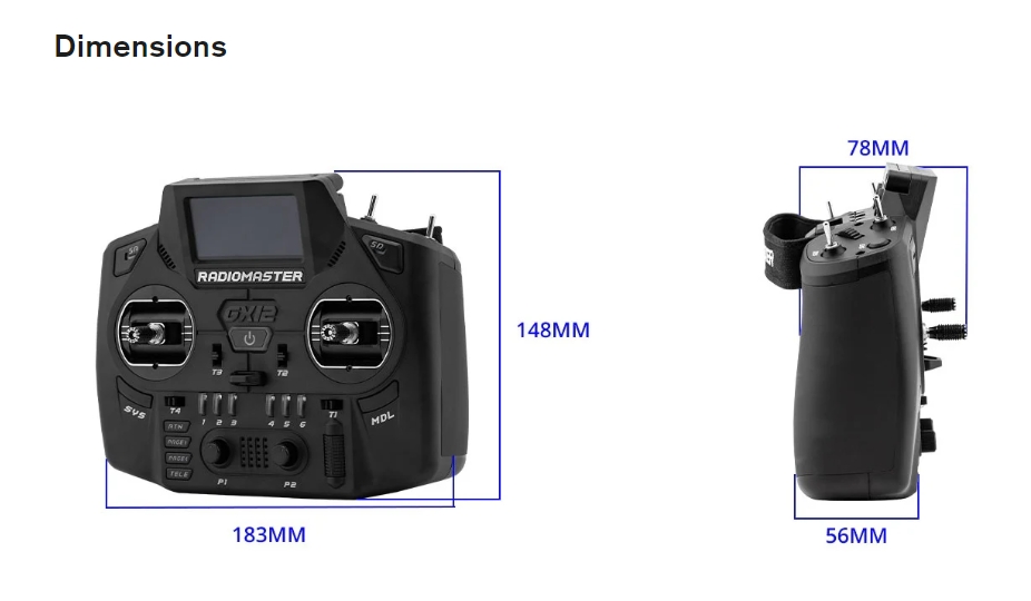 RadioMaster GX12 Dual-Band Gemini-X Radio Controller M2 ELRS Remote Control Transmitter RC Drone FPV Flight Controller Parts