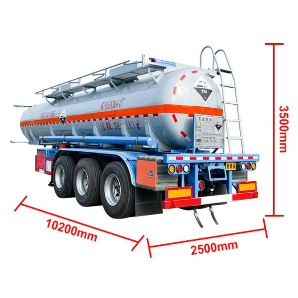 Tri Axle Concentrated Sulfuric Acid Tanker Semi Trailer For Chemical Transport
