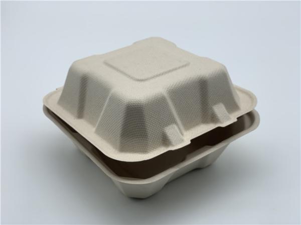 Hamburger do bagaço recipientes para viagem biodegradáveis de 6 polegadas 20g