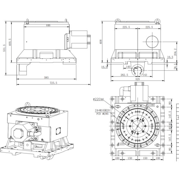 Mechanical Cnc 5 Axis Rotary Table Wide Compatibility For Haas DMG Mazak Doosan