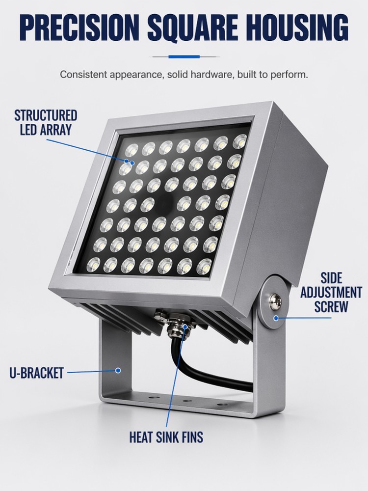 120W High Power RGBW Single Color Flood Light For Facade Washing And Landscape Projects