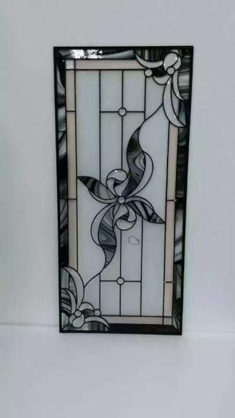 decorative stained glass panel with patina caming for USA