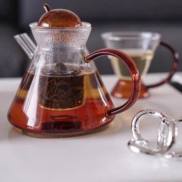 Restaurant Borosilicate 500ml Heat Resistant Glass Teapot