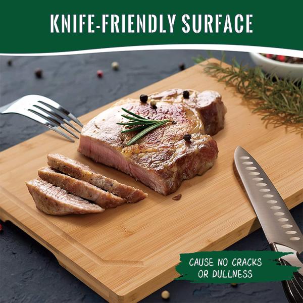 OEM / ODM aceptado grabado a medida de 3 tamaños de tablero de corte de bambú sólido para cocina