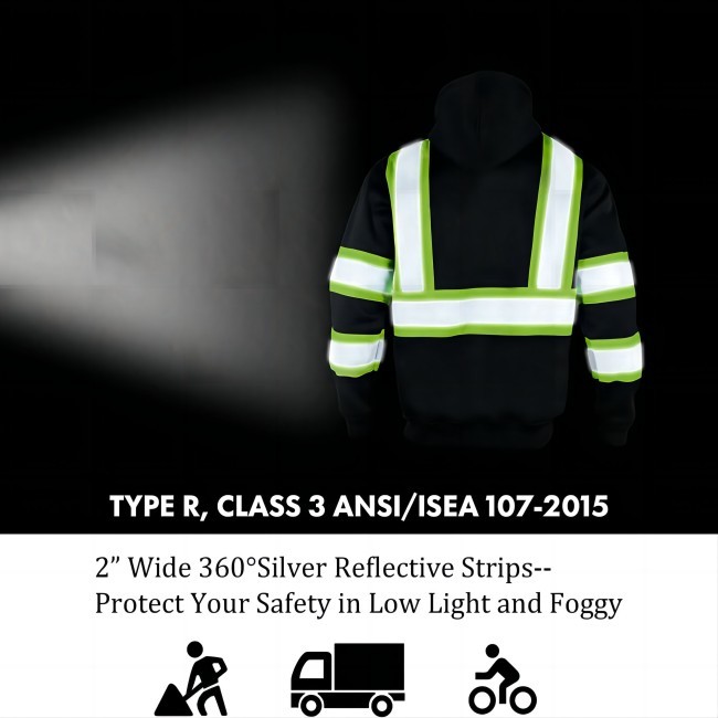 Зимы куртки безопасности 100% полиэстер Workwear отражательной отражательный с ANSI Hoodies