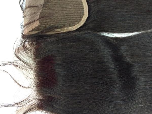 Factory Free Shipping Hot  Sell Unprocessed Natural Color 1B#  Knot Bleached Free Part 4*4inch Lace Closure Silky
