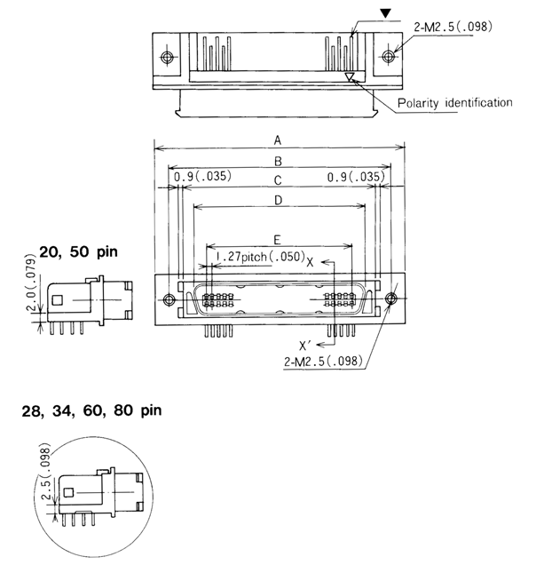 EMI shielded 3M P50-068-DDP-SR1-EA Pak 50 I O Plug with straight and right angle boardmount configuration