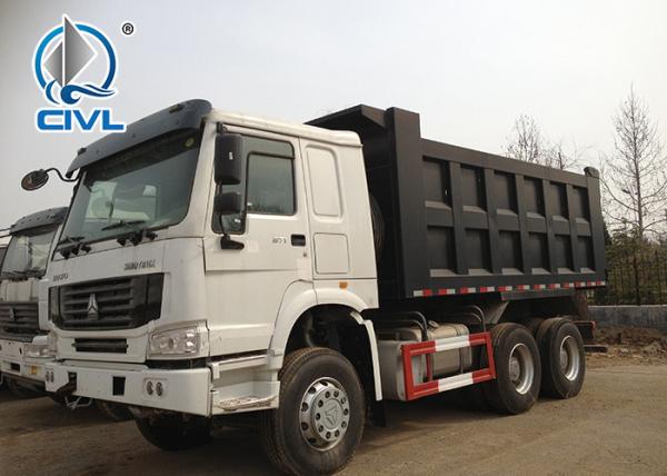 White HOWO A7 Dump Truck 16 Cubic Meter 10 Wheel 1200R20 Tyre Size