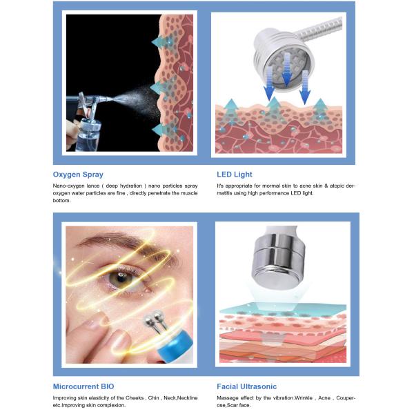 Многофункциональное оборудование для очистки лица с аквапилированием, кислородным струем Hydra Hydro Dermabrasion с анализатором кожи