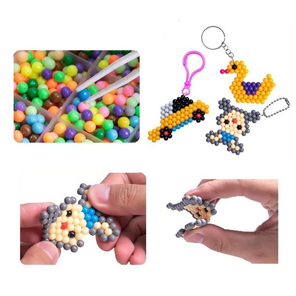 Pink Red Arts And Crafts Toys , 1000 Pcs Magic Plastic Toy Beads For Kids