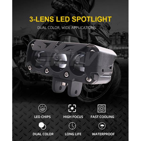 Белый желтый мотоциклетный фары светодиодные мотоциклетные фонари IP67 30000 часов