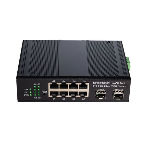 Industrial Web Managed PoE Switch 2 SFP Slots 8 Gigabit PoE Ports