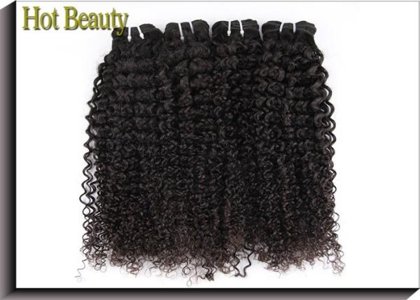 No Tangle Kinky Curly Black Virgin Hair , 5A Virgin Brazilian Hair