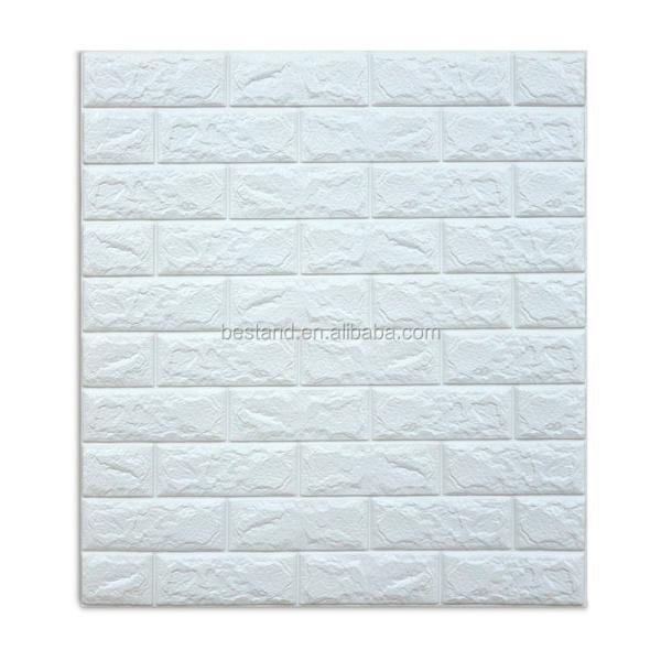 3D PE Foam Wall Sticker Brick Self Adhesive Wall Covering Moisture-Proof 120g-150g/pcs Function for Interior Home Decor