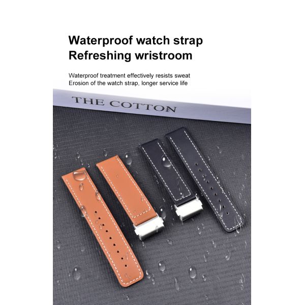 Quick-release Rectangular Genuine Leather Watch Strap · Customizable Colors And Logos