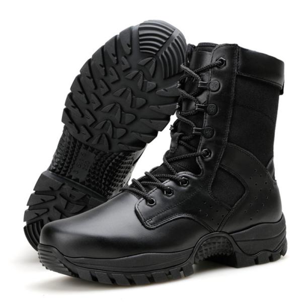 Hiking Waterproof Outdoor High Top Black Leather Boots Mens Boots Casual Leather