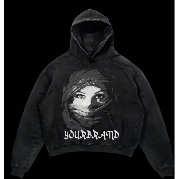 OEM/ODM Heavyweight New Fashionable Custom Logo Printing Hoodie Men Streetwear Distressed Acid Wash 450 500gsm Cotton Hoodies