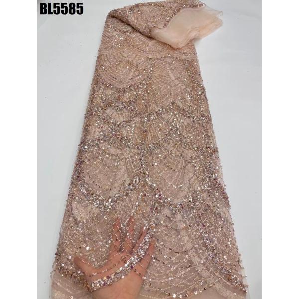 2023 new and high quality  Australian beaded lace wedding dress with shiny beaded Europe and America lace for wedding for party