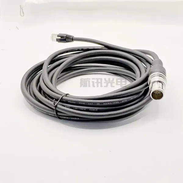 Customized Circular Connector Ymt16t12z1d10, Connected to RJ45 Aviation Network Cable with 12 Pin Crystal Head.