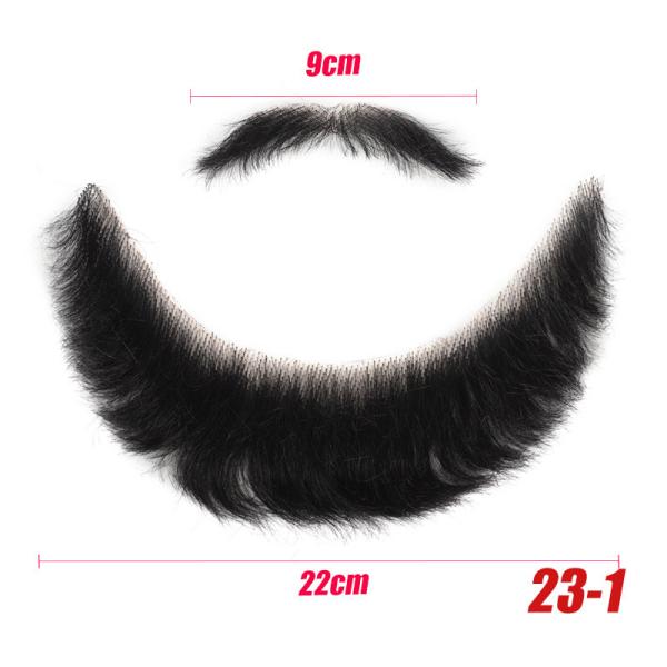 Full hand-woven fake beards, seamless men's fake mustaches, human hair-like fake eyebrows, and sideburns for film and television props