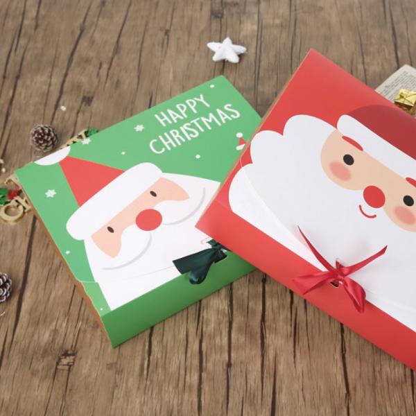 A caixa de presente festiva do Natal do ano novo imprimiu Santa Box