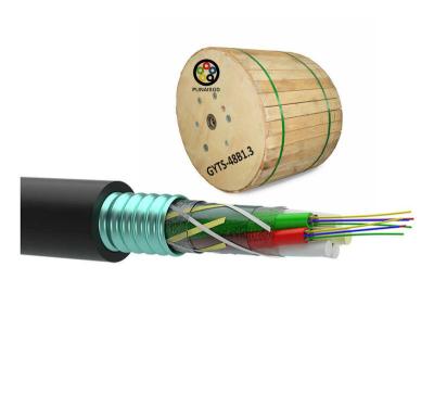 Black Outdoor Fiber Optic Cable 16 Core GYTA GYTS Duct Fiber Cable