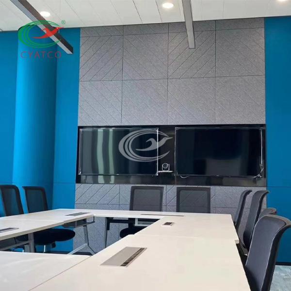 V Groove Cutting Felt Acoustic Panels Wall Soundproof Odorless