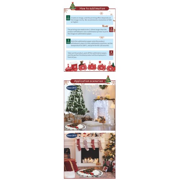 ZELOYAUT Wholesale Sublimation Blanks Flax Sublimation Christmas Tree Skirt Personalized Christmas Decoration Supplies Gifts