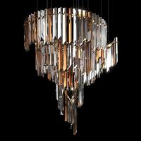 Chandelier chaud 3000K en cuivre avec verre transparent pour les meubles intérieurs d'hôtel