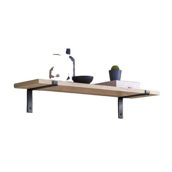 Garage and Kitchen Floating Shelves Hardware Heavy Duty Black Metal Brackets with Lip