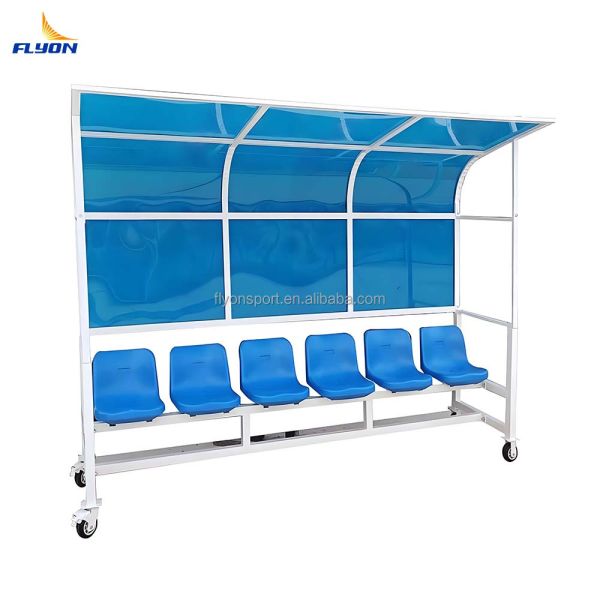Aluminum Portable Substitute Bench UV Protection Eco Friendly For Soccer Stadium Team Shelter