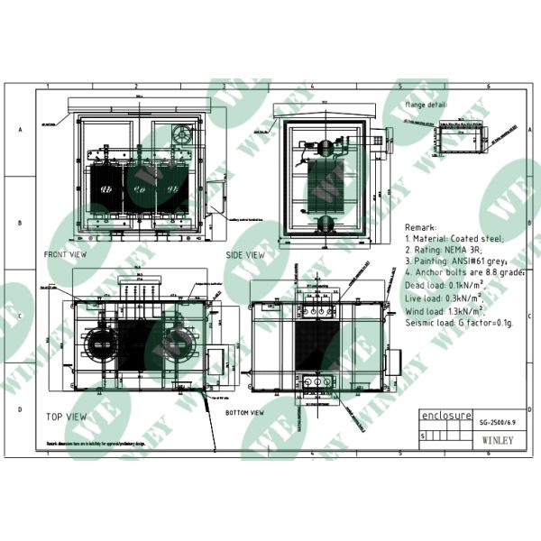 R-Class 220℃ Insulation 2500Kva Dry Type VPI Transformer 6900V To 480V  Vacuum Pressure Impregnated Transformer