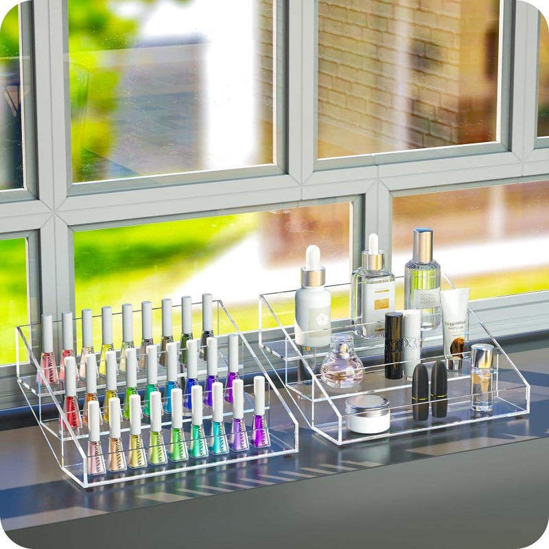 Wholesale Modern 3-Layer Transparent Skin Care Display Shelf 10-Inch Acrylic Perfume Storage Rack for Living Room Bedroom