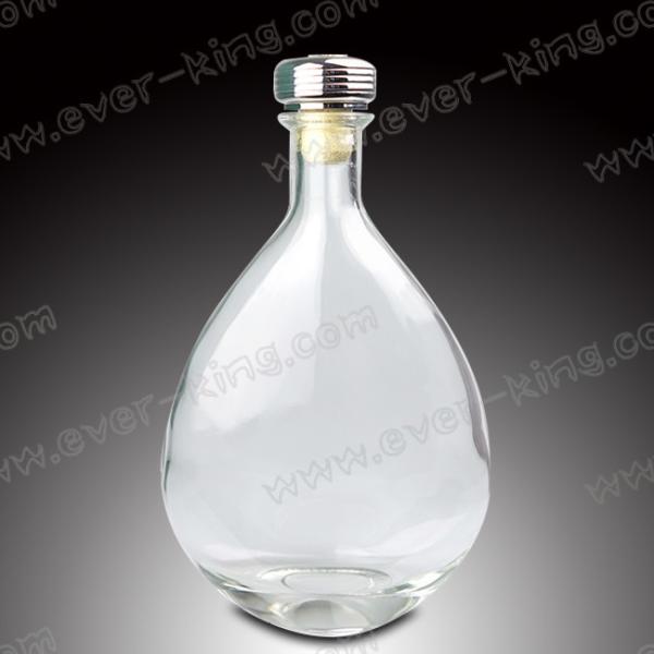 Bouteille ovale en verre de whiskey de spiritueux de l'espace libre 750ml de
