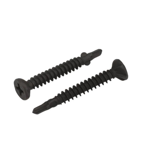 ISO9001 2015 Certified Black/Blue Zinc Plated Carbon Steel Self-Drilling Screw with Wing Cross Flat CSK Head