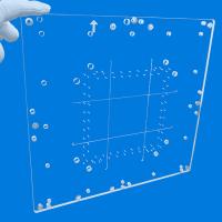 Optiquement le quartz transparent a perforé le trou conique de trou rond fait sur commande de feuille