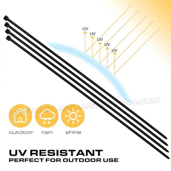 Bridas sujetacables 200mm x3,6 amarracable, cintillo cincho precinto nylon ajustable Ø3~50mm (18kg/40lb) para exteriores