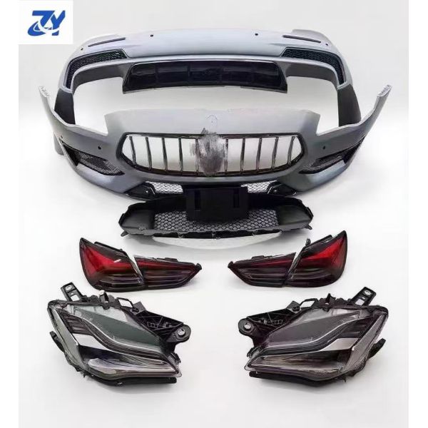 For Maserati Ghibli 2014-2018 Car Modified Front and Rear Bumper Headlight Taillight Trofeo Performance Body Kit