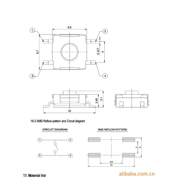 Water-proof Tact Switch YST-1158